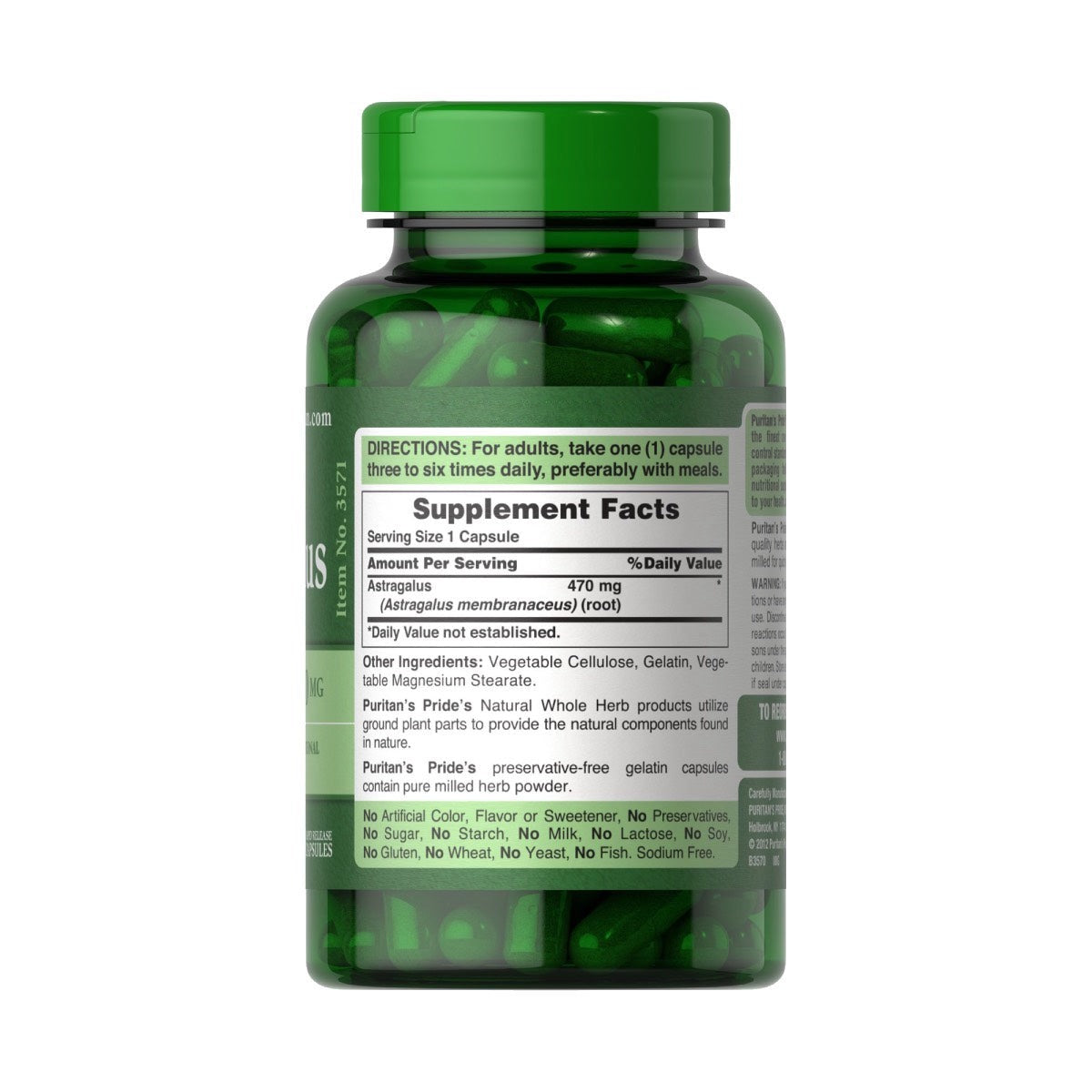 Puritans Pride, Astragalo 470 mg