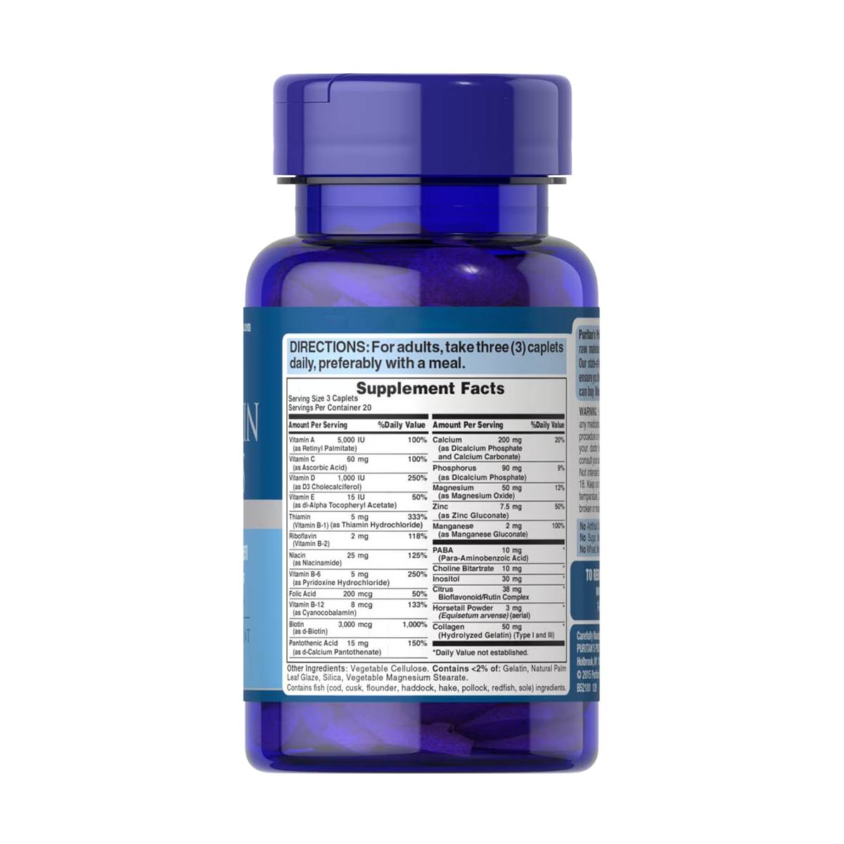 PuritansPride, Cabello, Piel y Uñas formula