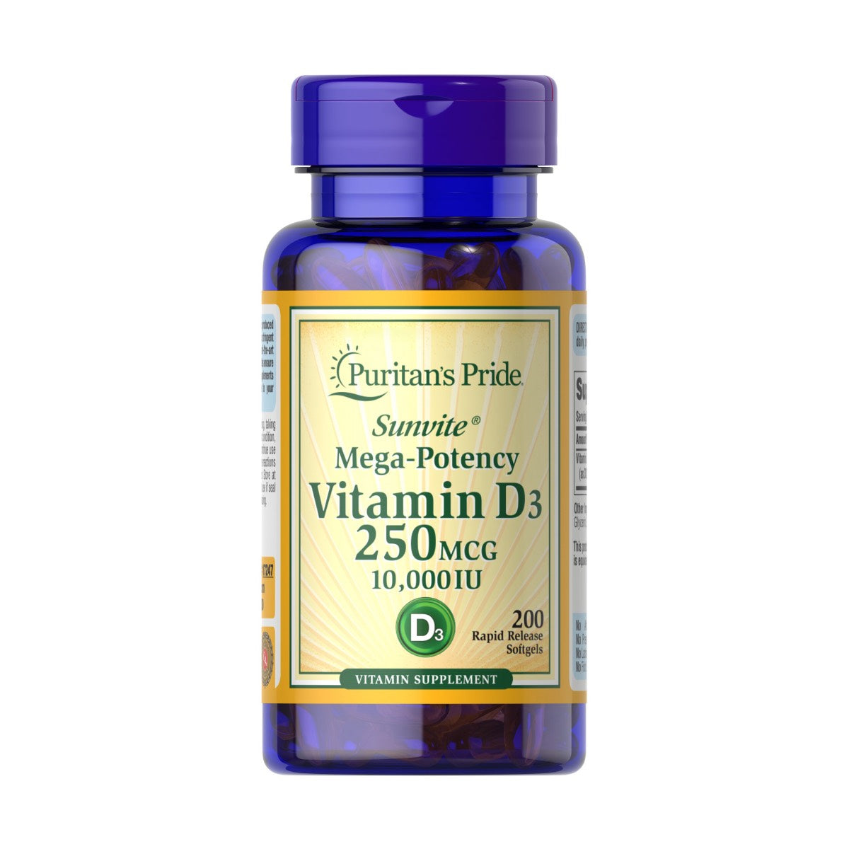 Puritans Prtide, Vitamina D3 250 mcg (10,000 UI) | D-3