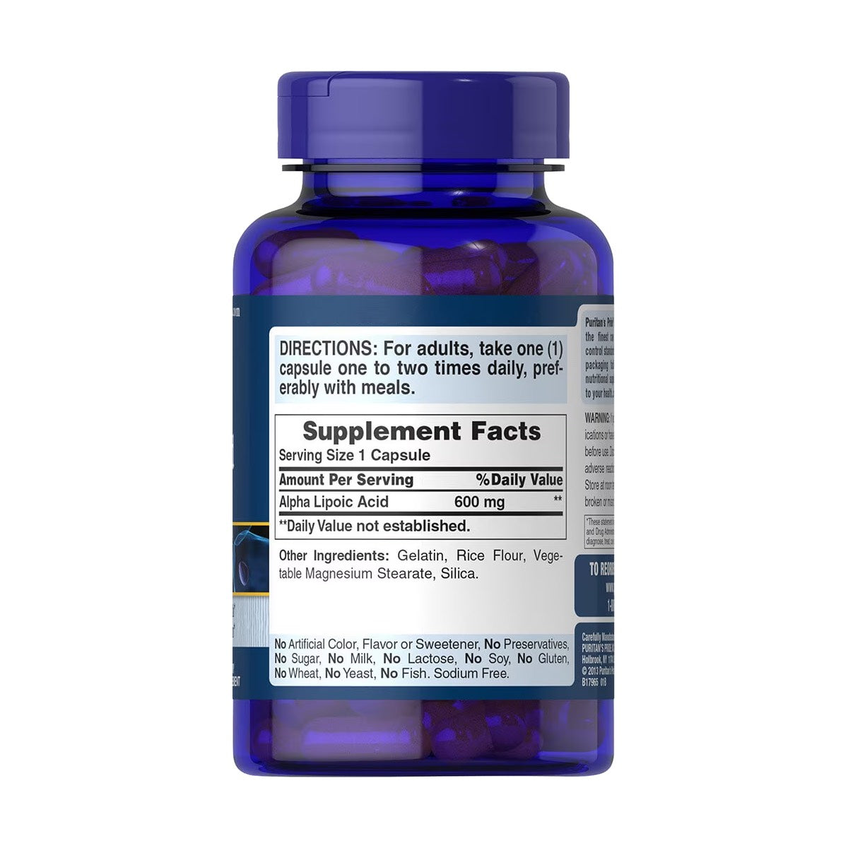 Puritan's Pride, Acido alfa lipoico 600 mg
