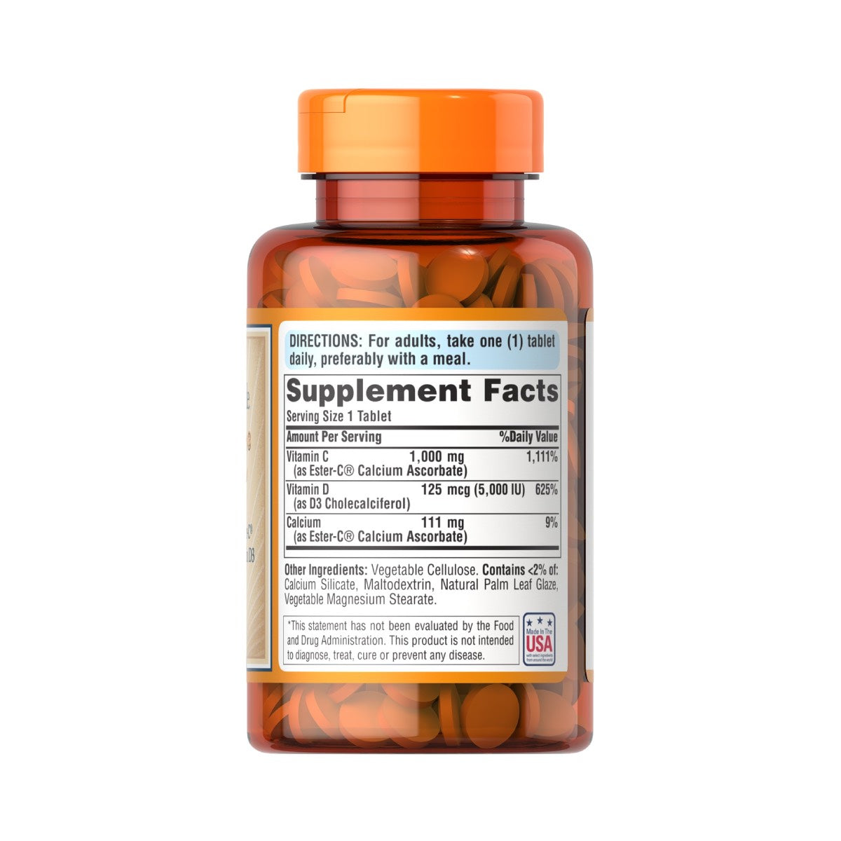 Puritans Pride, Ester-C con D3 1000 mg 125 mcg 5000 IU | Vitamina C con Vitamina D3 | C D3 °| D-3 | D 3 | C y D | vitamina C 1000 mg | Vitamina D3 125 mcg 5000 UI
