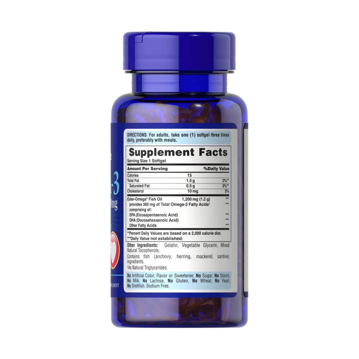 Puritan's Pride, Omega 3 Fish Oil 1200 mg (360 mg Active Omega-3)