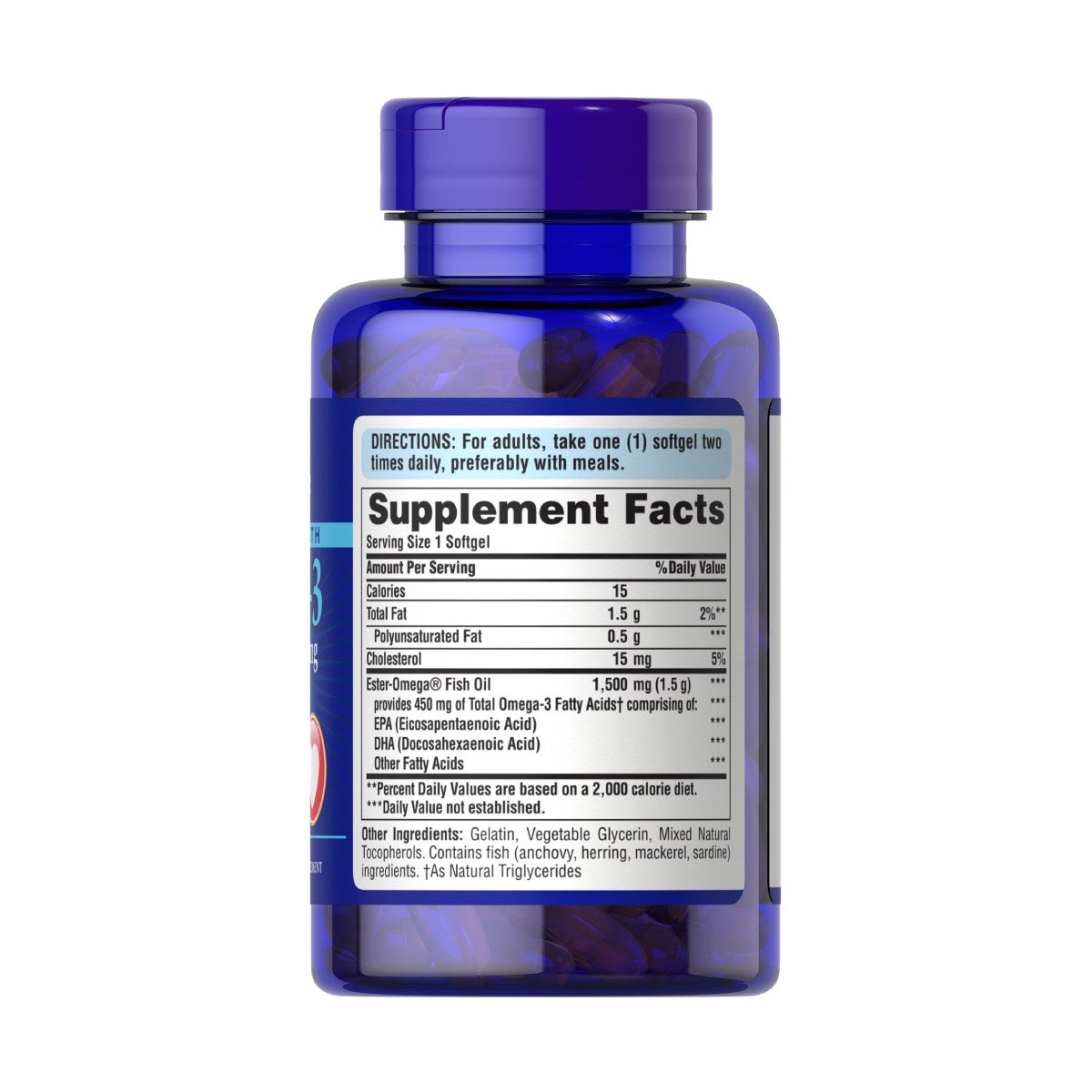Puritans Pride, Aceite de pescado Omega-3 de fuerza extra 1500 mg (450 mg Omega-3 activo)