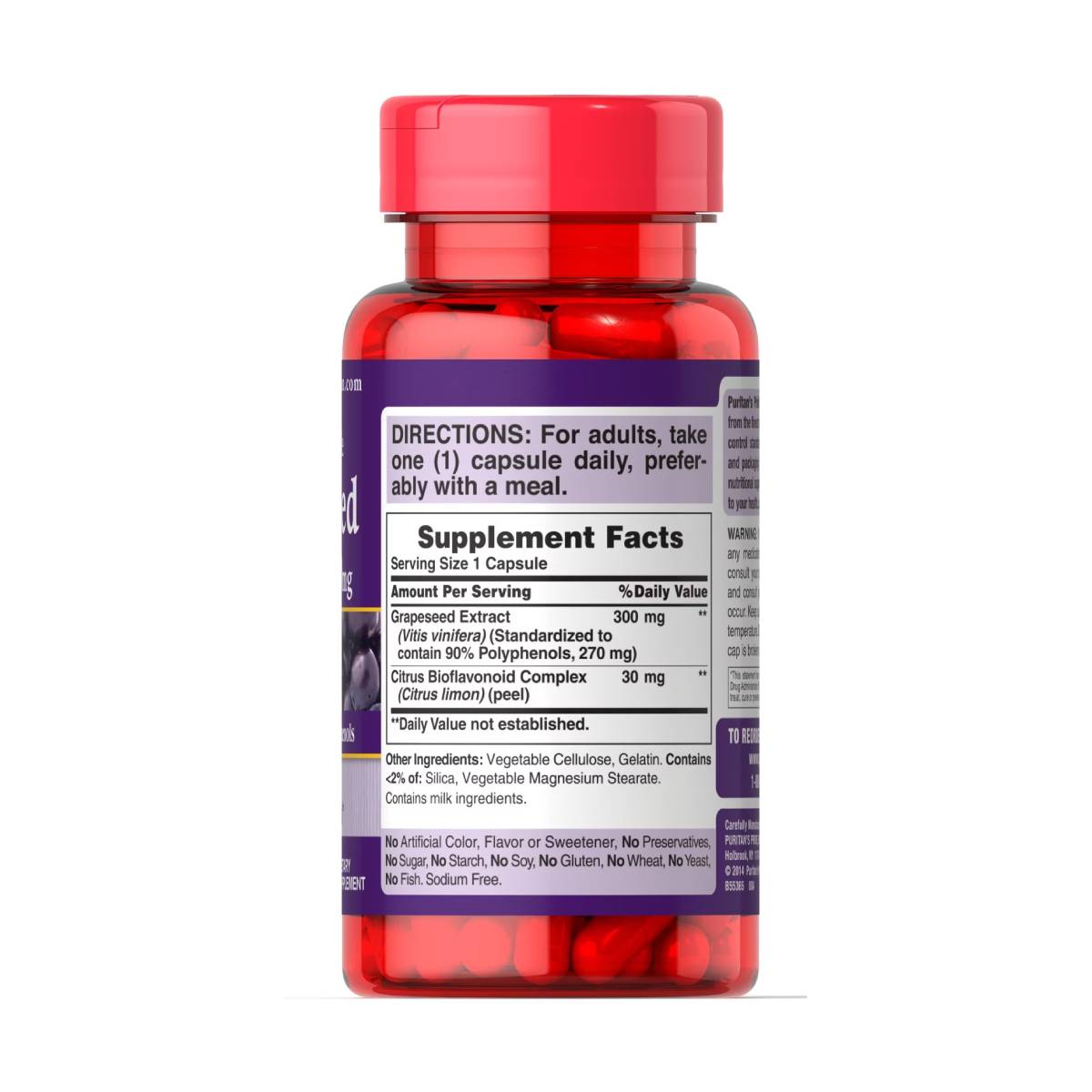 Puritans Pride, Extracto de semilla de uva 300 mg