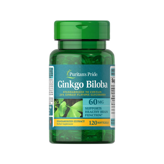 Puritan's Pride, Ginkgo Biloba Standardized Extract 60 mg Softgels | Puritan's Pride, Extracto estandarizado de Ginkgo Biloba 60 mg
