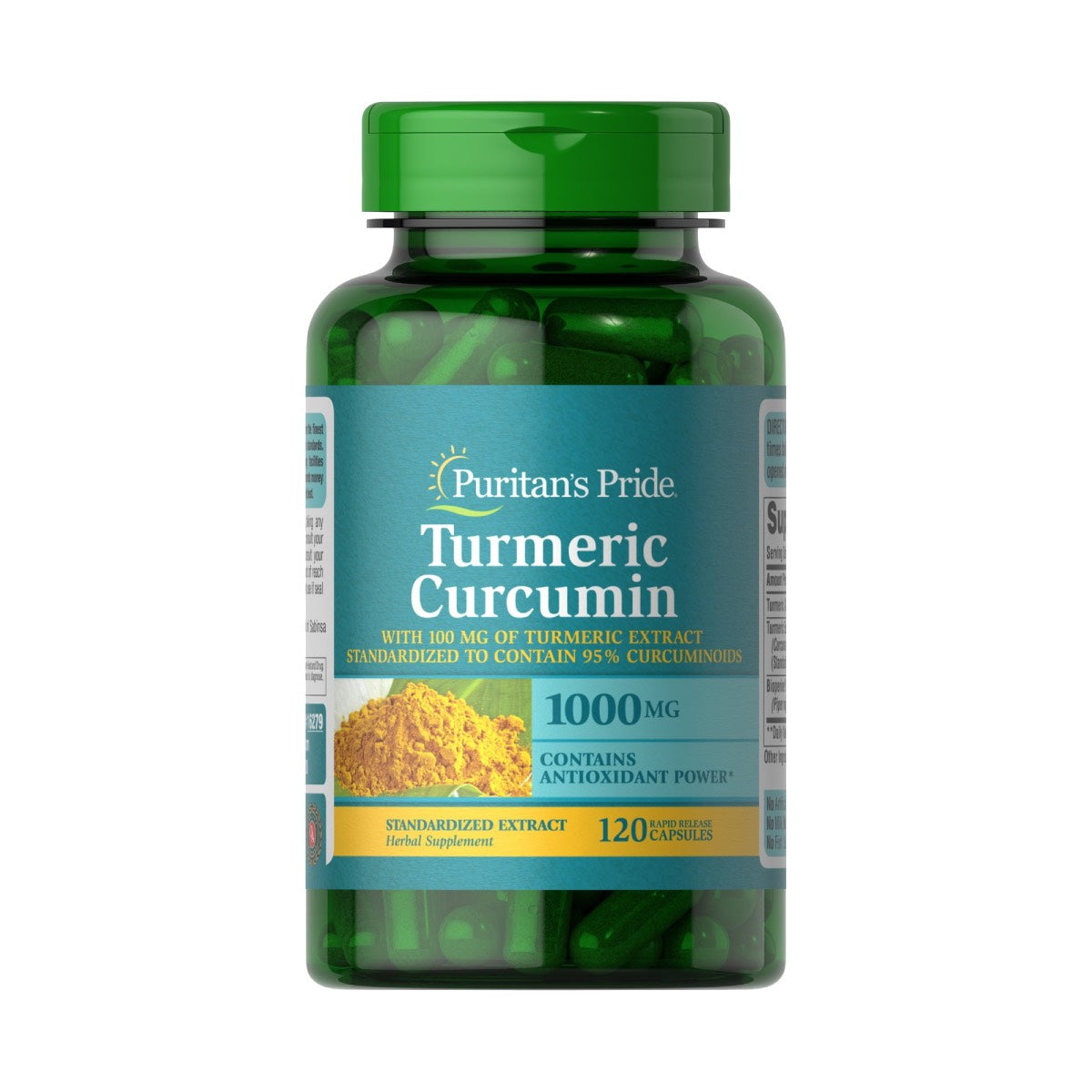 Puritans Pride, Curcumina de curcuma con Bioperine 1000 mg
