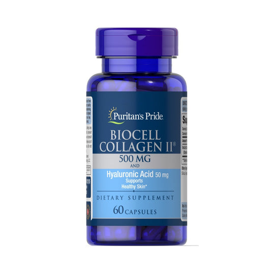 Puritan's Pride, Biocell Collagen II 500 mg and Hyaluronic Acid 50mg, Puritans Pride, Colageno biocelula II 500 mg y ácido hialurónico 50 mg
