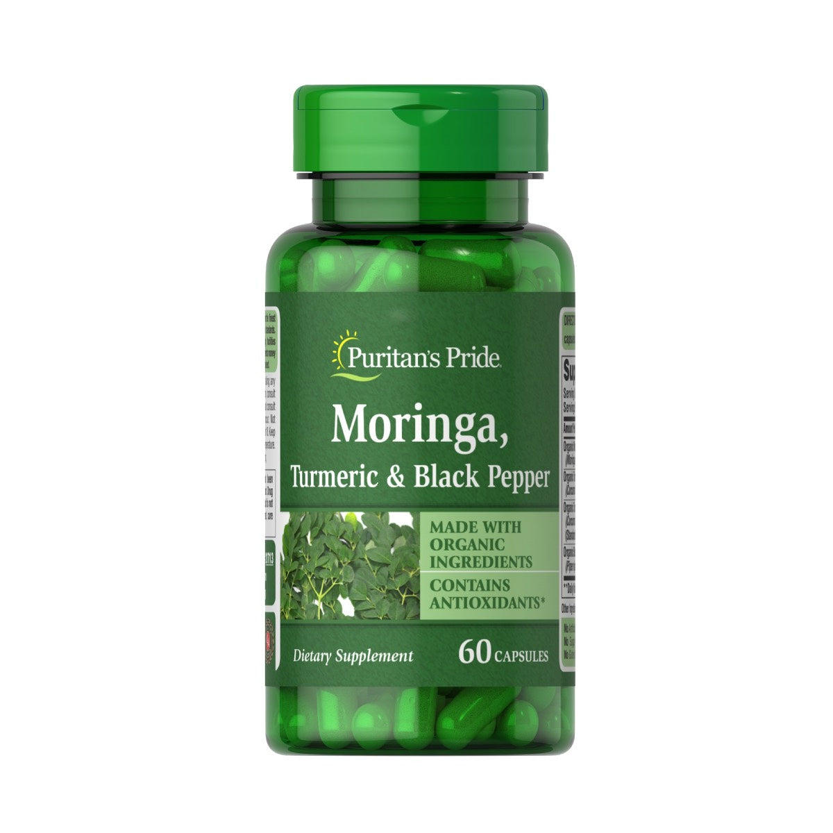 Puritan's Pride, Moringa, Turmeric & Black Peer Moringa, cúrcuma y pimienta negra