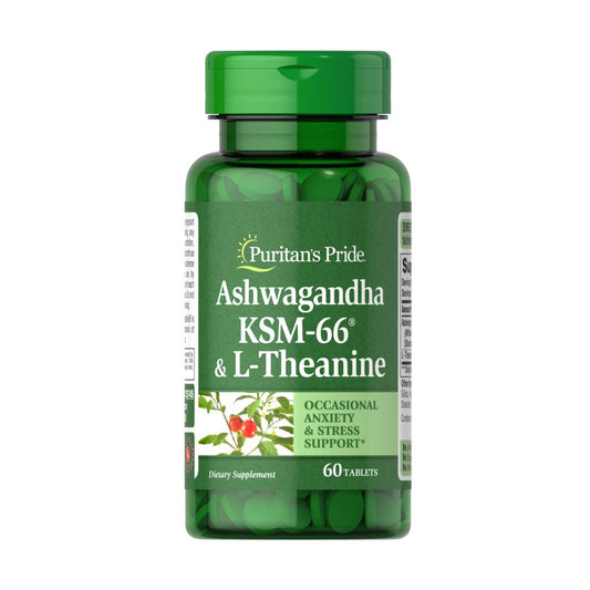 Puritan's Pride, Ashwagandha KSM-66 & L-Theanine