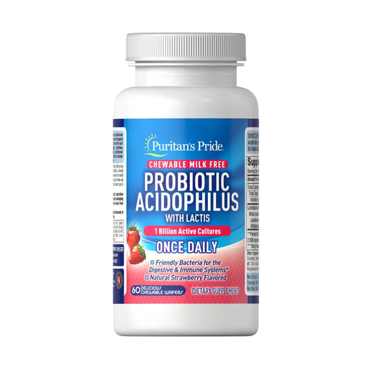 Puritan's Pride, Chewable Probiotic Acidophilus with Lactis, Puritan's Pride, Probiotico masticable Acidophilus con Lactis