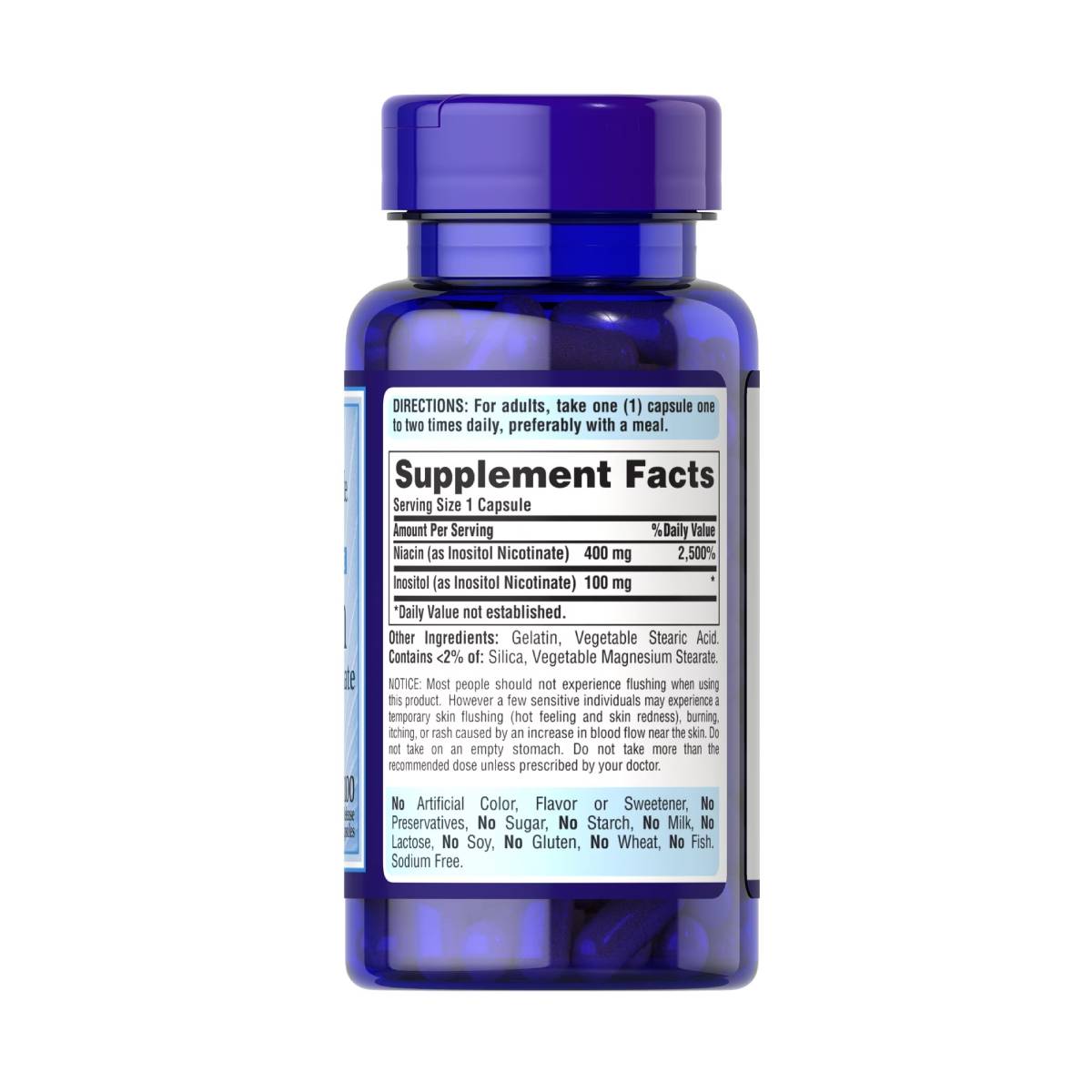Puritans Pride, Niacina sin descarga 500 mg