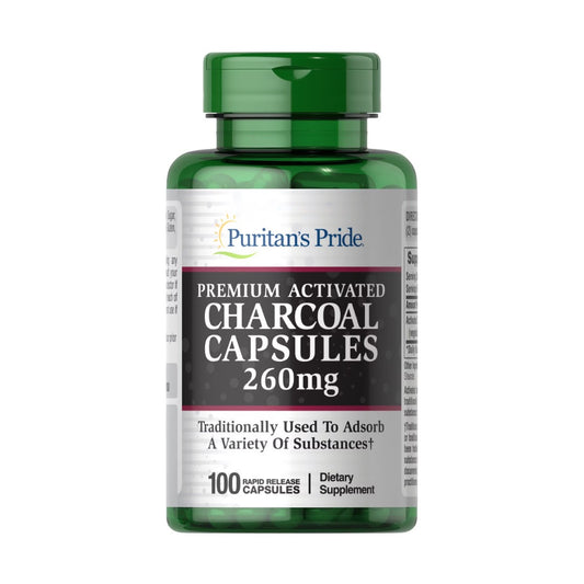 Puritan's Pride, Charcoal (Activated) 260 mg, Puritans Pride, Carbon vegetal (activado) 260 mg