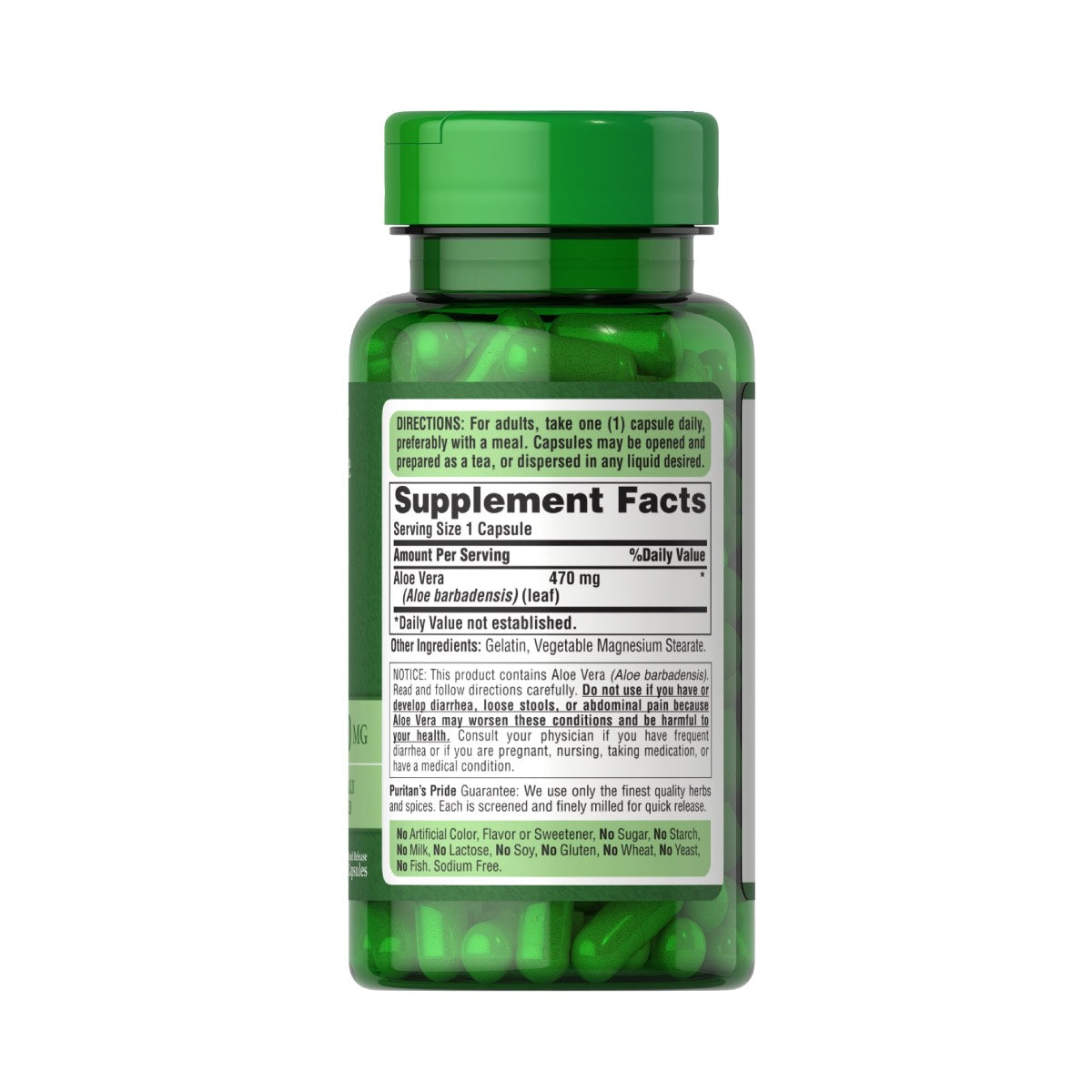 Puritans Pride, Aloe Vera 470 mg