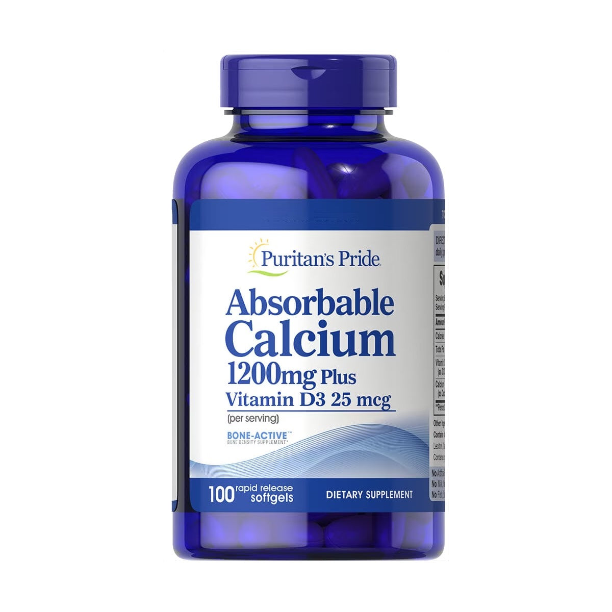 Puritan's Pride, Absorbable Calcium 1200 mg Plus Vitamin D3 25 mcg