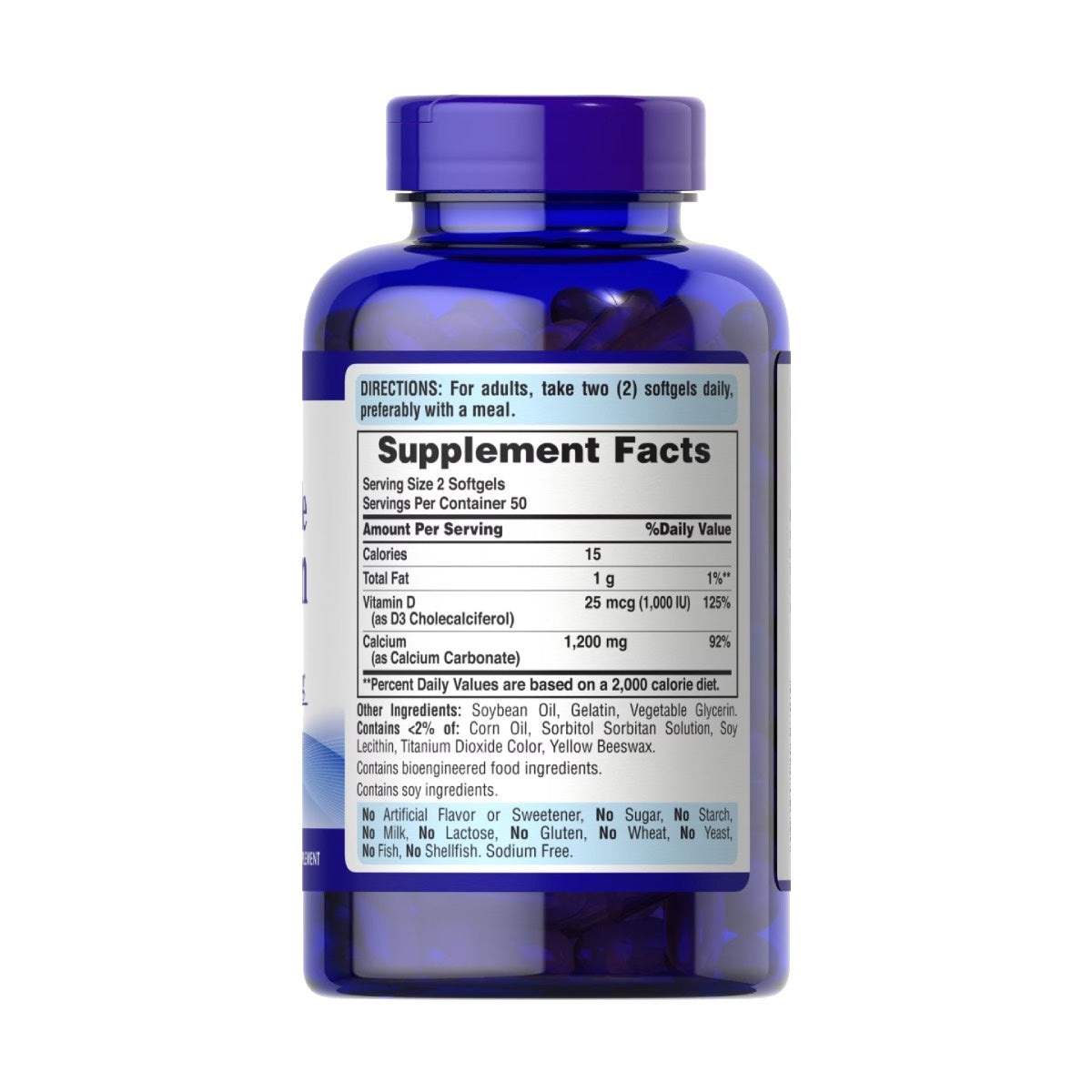 Puritan's Pride, Absorbable Calcium 1200 mg Plus Vitamin D3 25 mcg