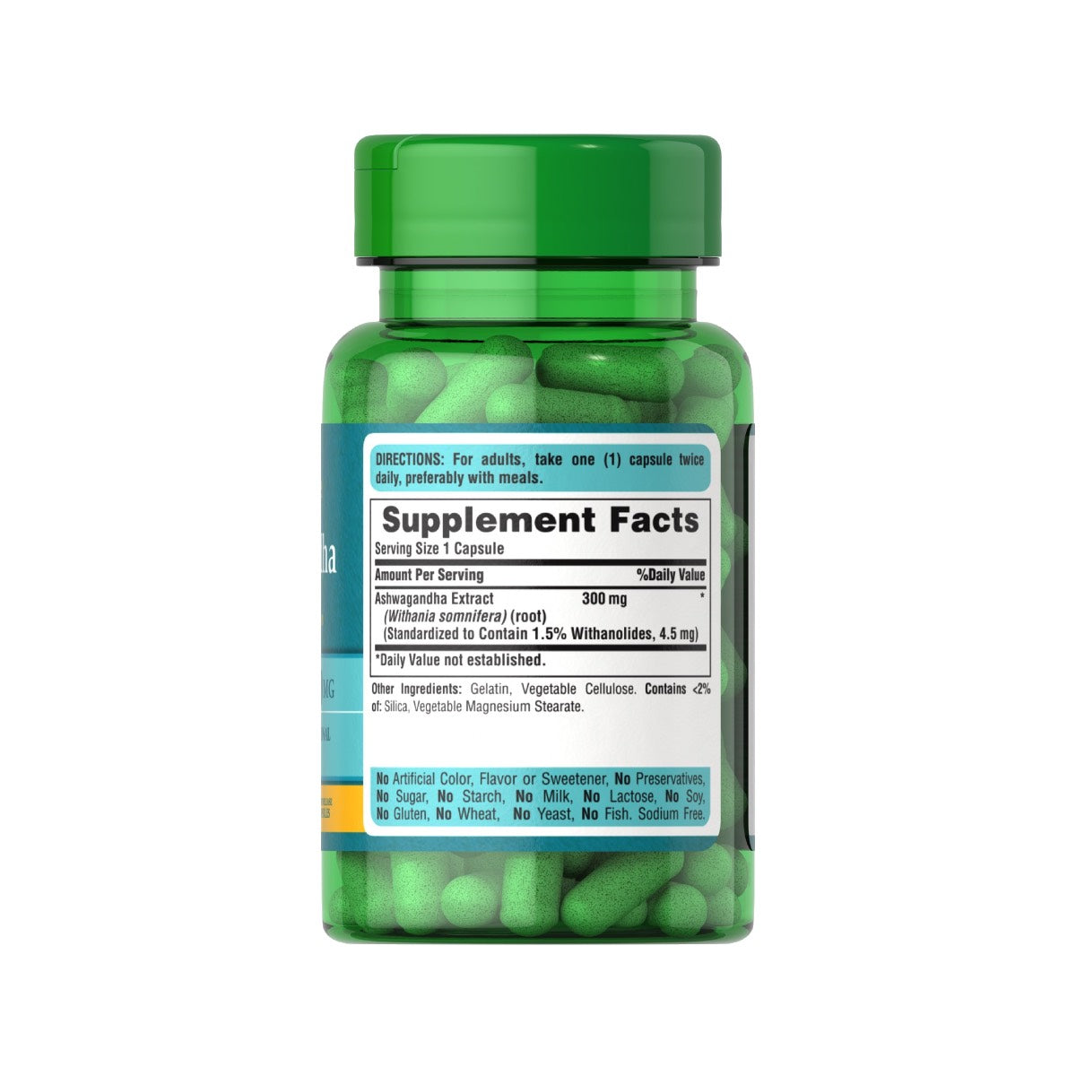 Puritan's Pride, Extracto estandarizado de Ashwagandha 300 mg
