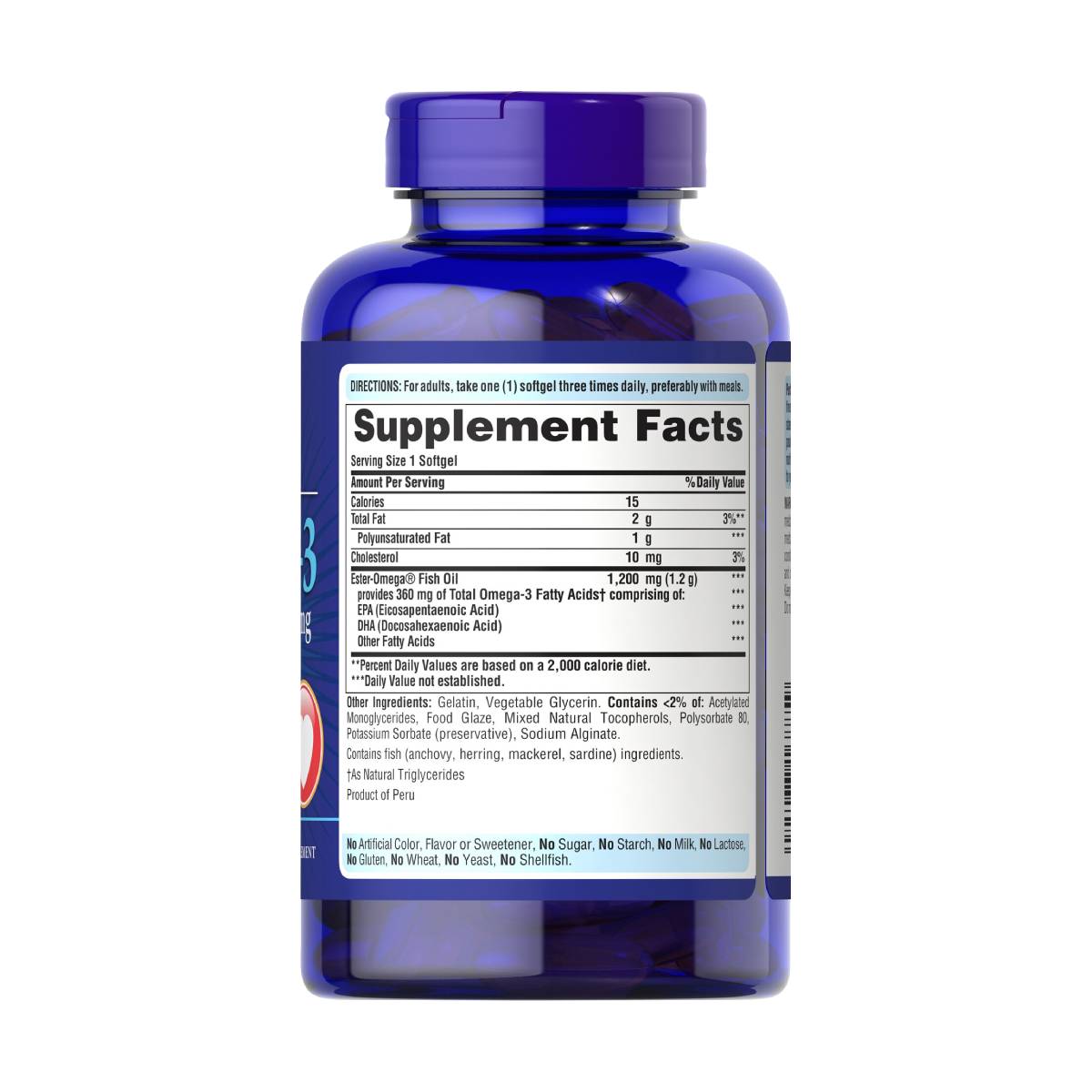 Puritan's Pride, Omega-3 Fish Oil Coated 1200 mg (360 mg Active Omega-3)