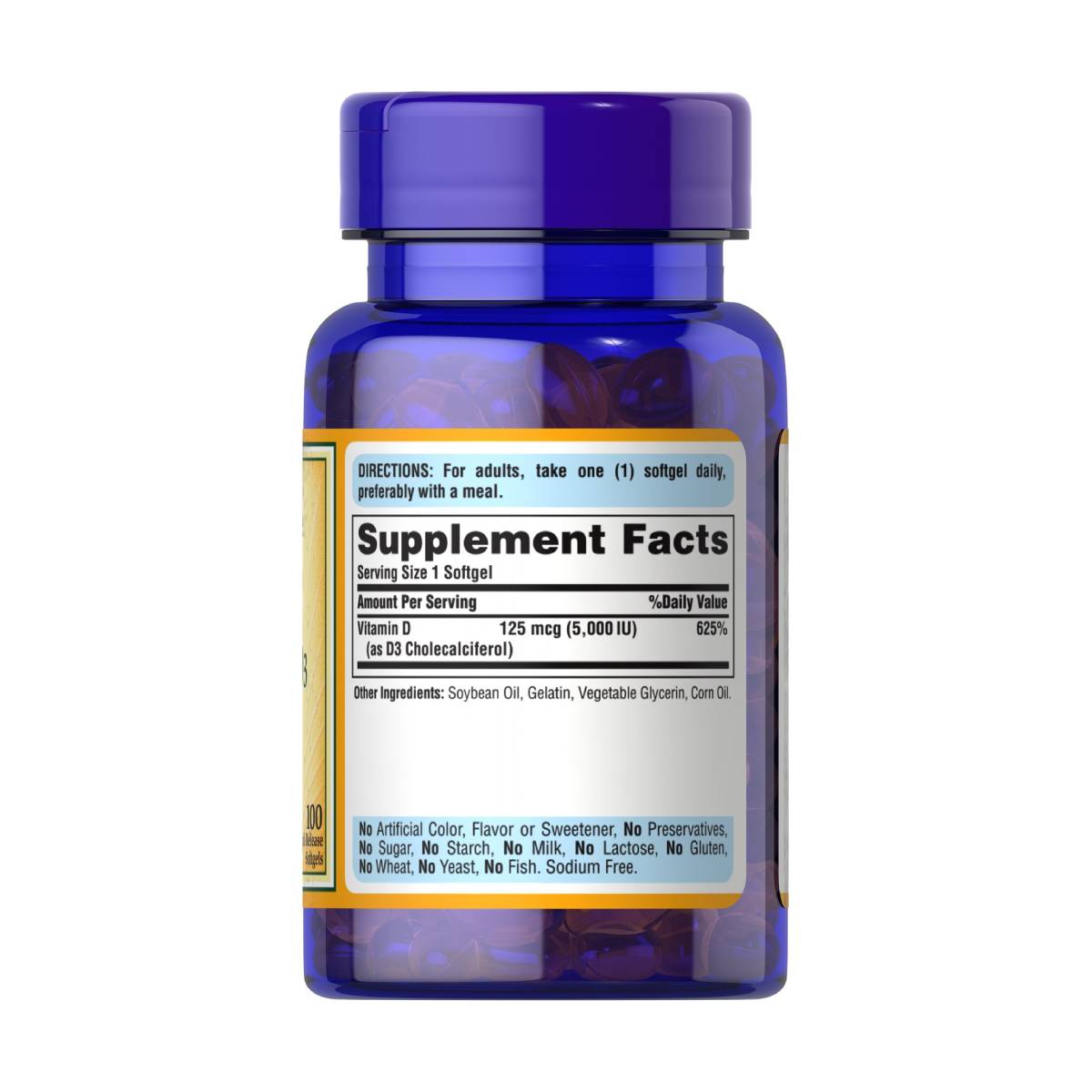 Puritan's Pride, Vitamin D3 125 mcg (5000 IU)