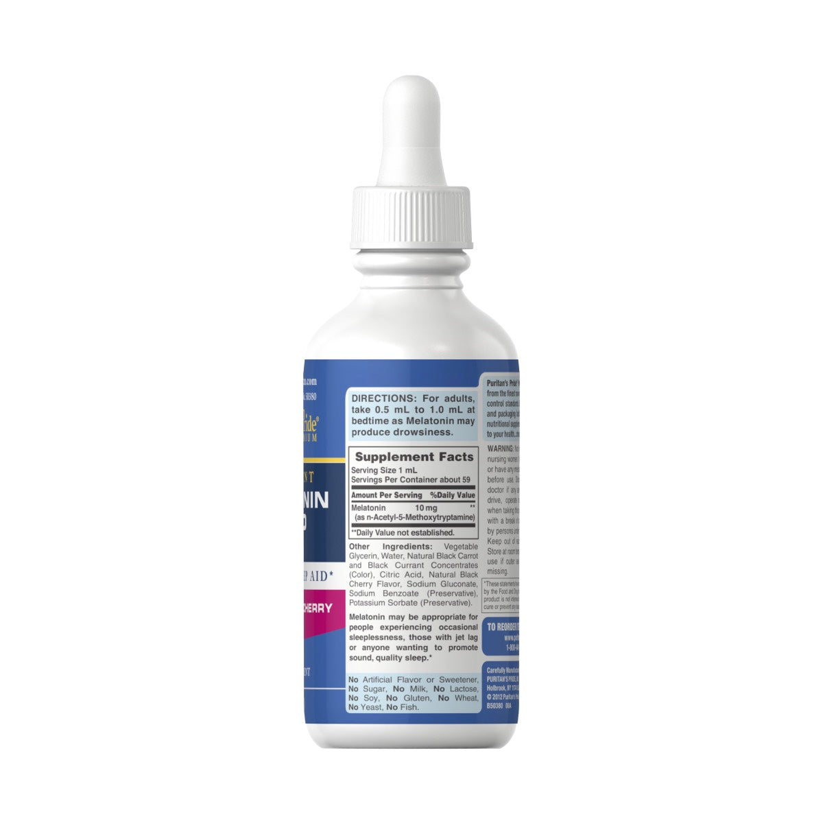 Puritan's Pride, Melatonin Liquid 10 mg Black Cherry Flavor