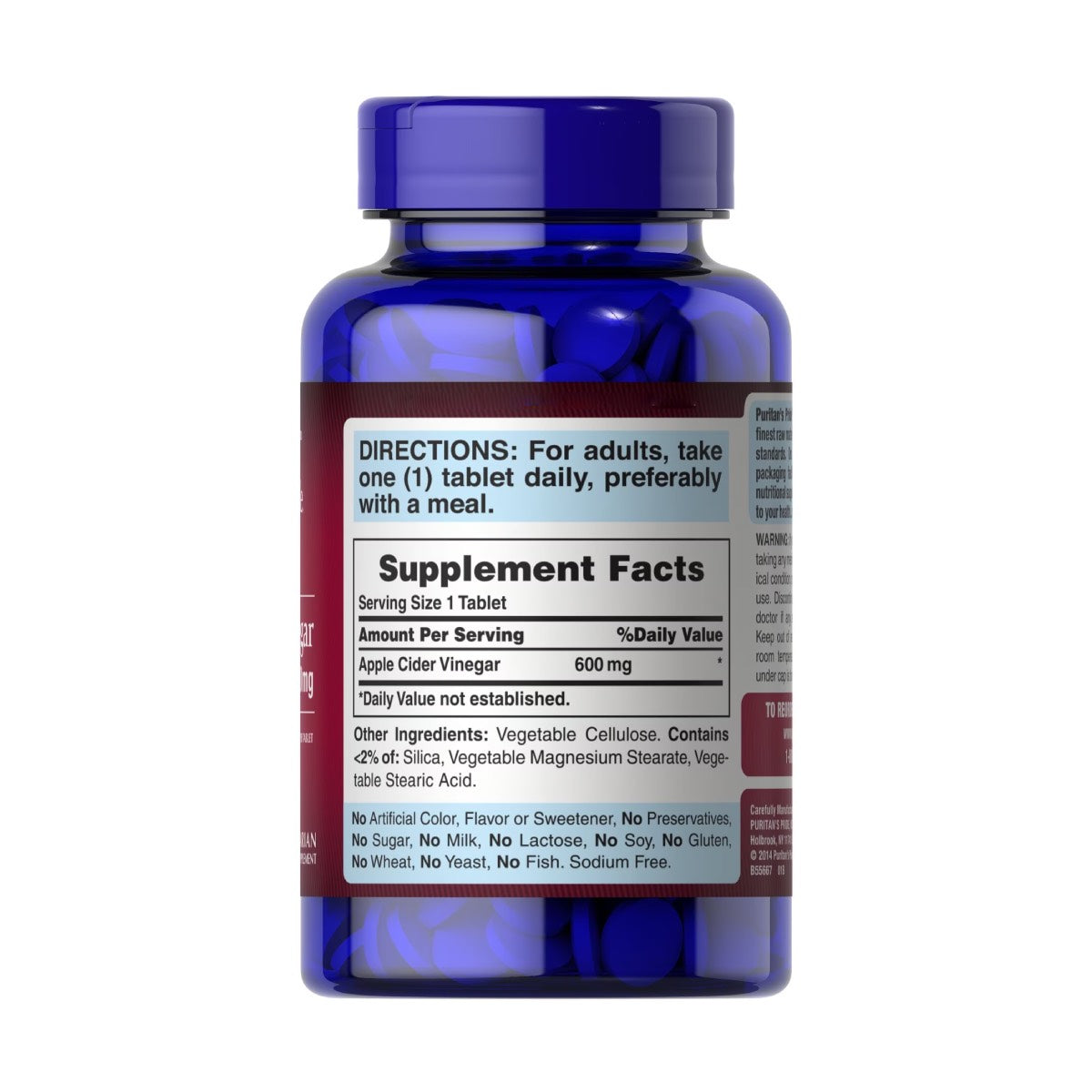 Puritans Pride, Vinagre de manzana 600 mg