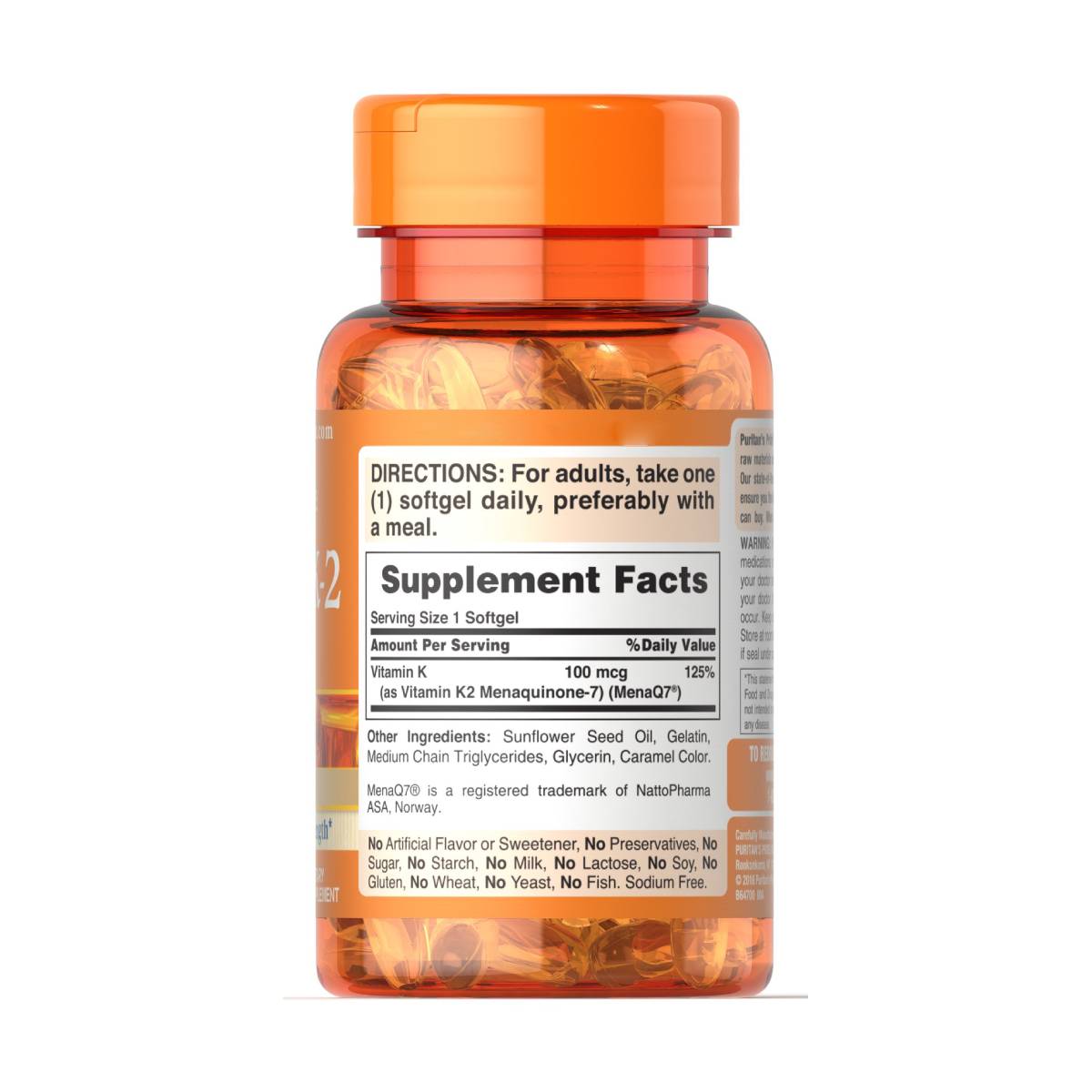 Puritans Pride, Vitamina K-2 (MenaQ7) 100 mcg