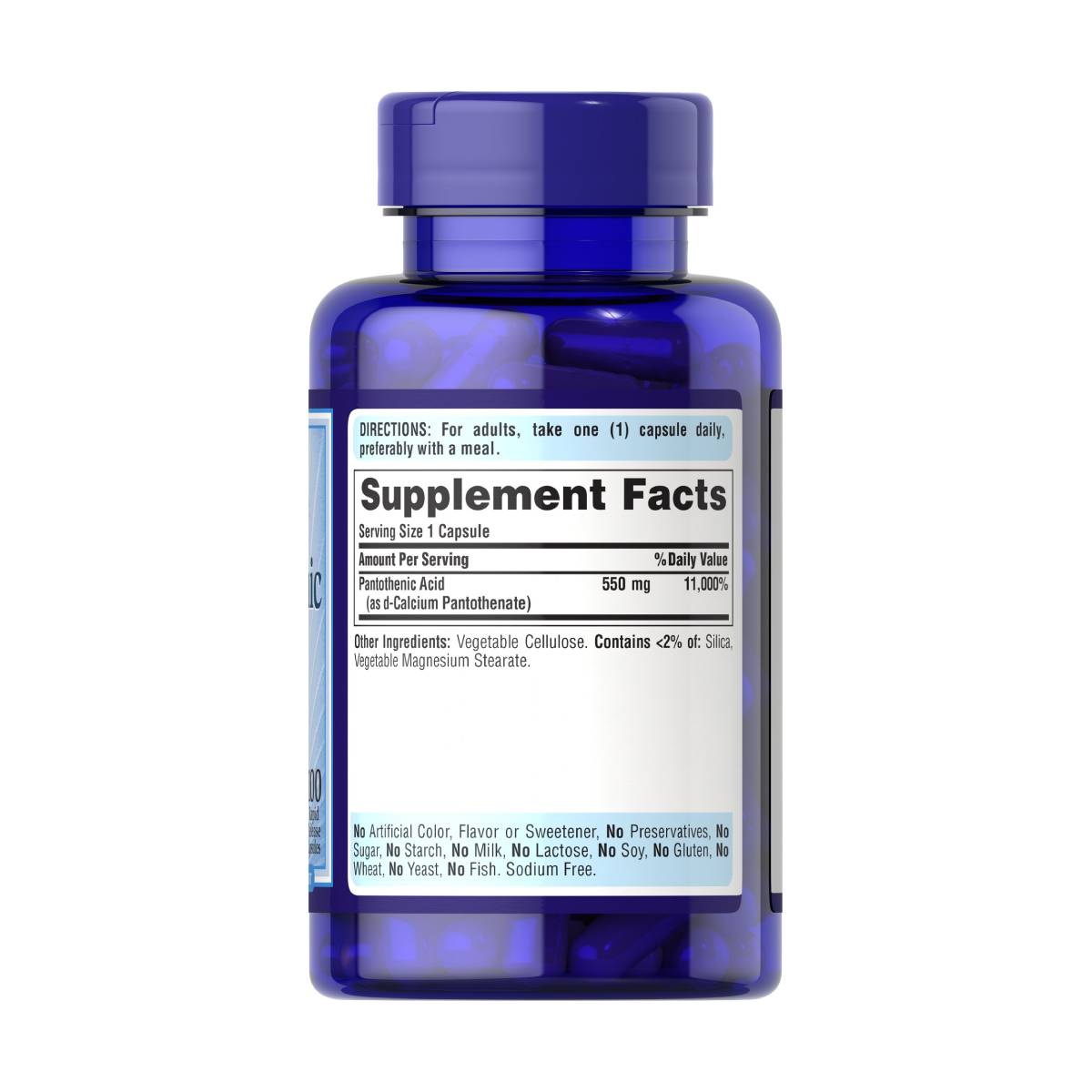 Puritans Pride, Acido Pantoténico 550 mg Liberación Rápida