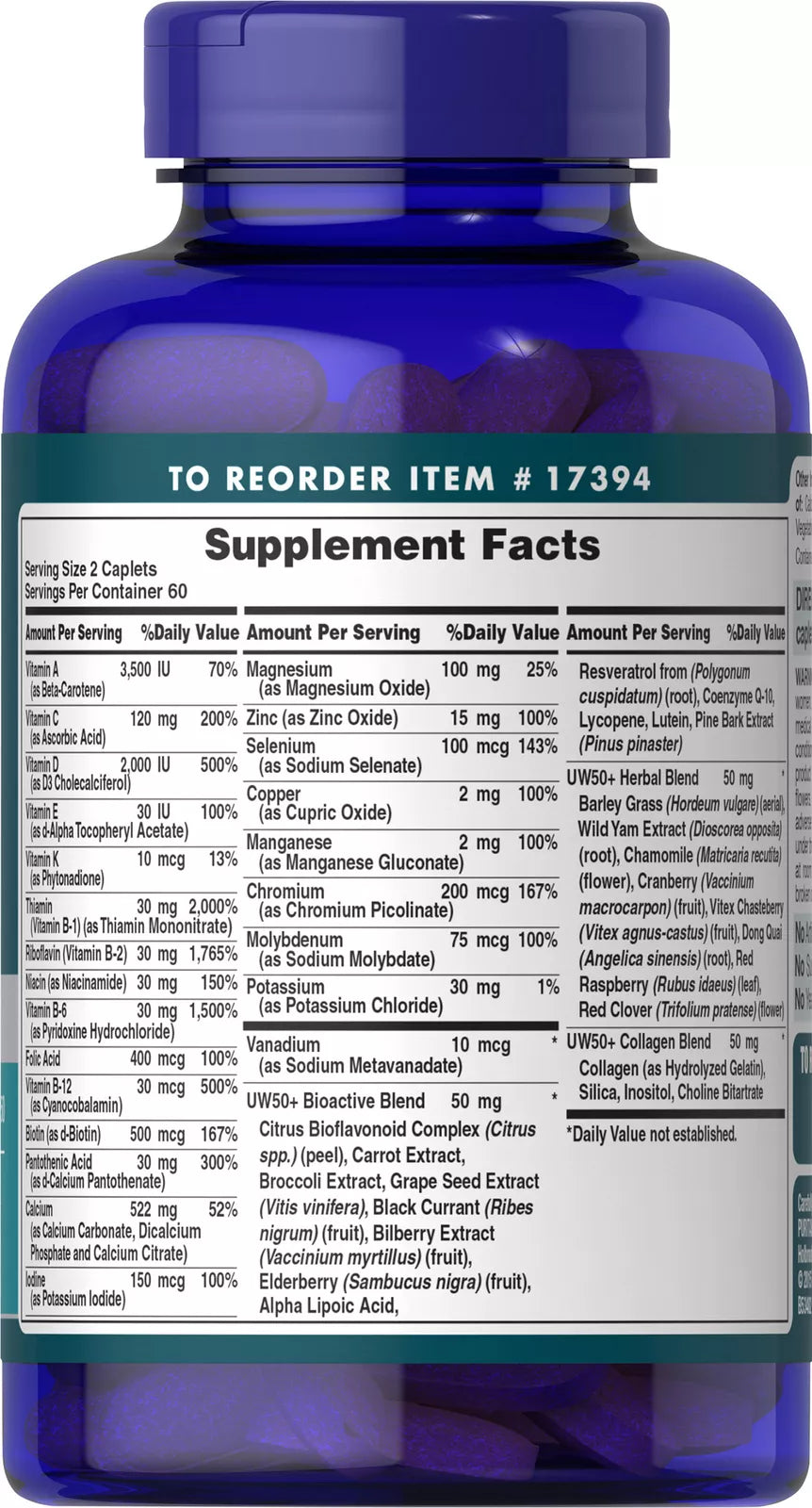 Puritan's Pride, Ultra Woman 50 Plus Multi-Vitamin with Zinc