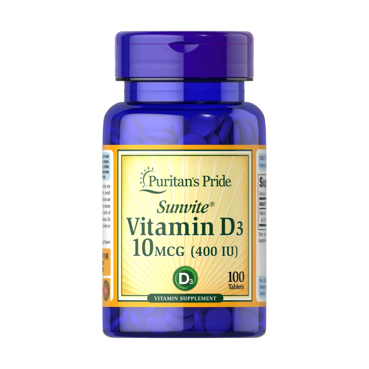 Puritan's Pride, Vitamin D3 10 mcg (400 IU)