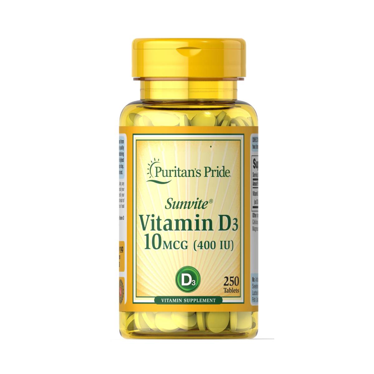 Puritan's Pride, Vitamin D3 10 mcg (400 IU)