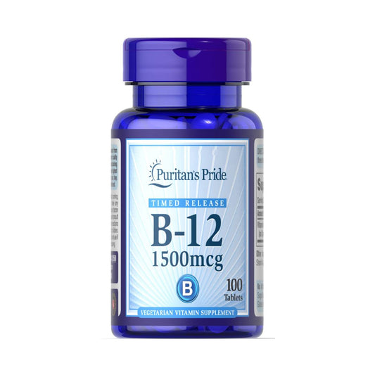 Puritan's Pride, Vitamin B-12 1500 mcg Timed Release | Puritans Pride, Vitamin B-12 1500 mcg Timed Release | B12 | B 12