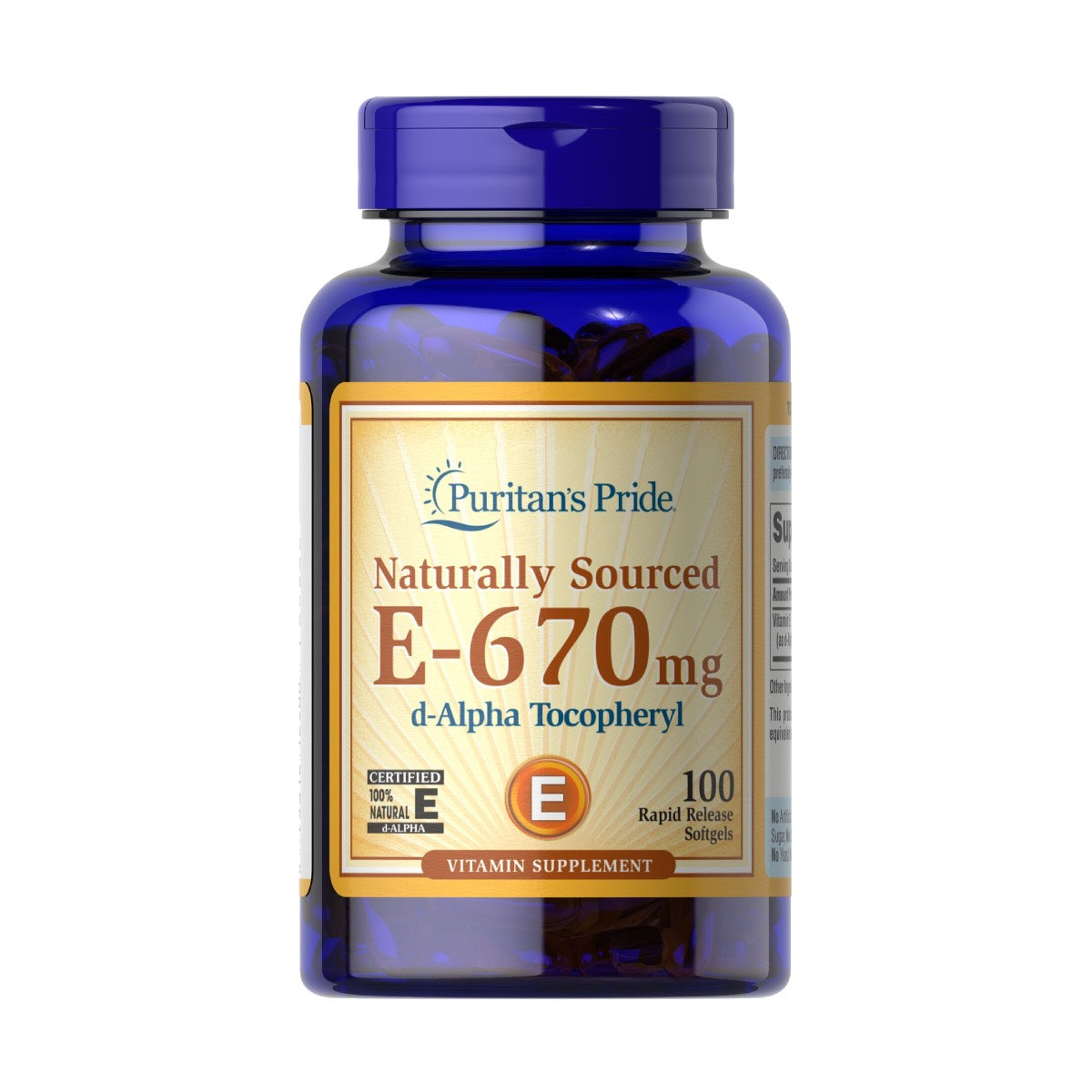 Puritan's Pride, Vitamin E-100% 1000 IU Naturally Sourced