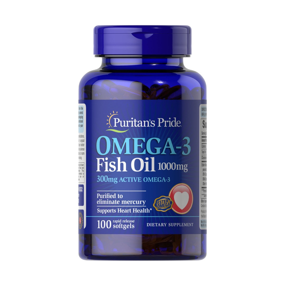 Puritans Pride, Aceite de pescado Omega-3 1000 mg (300 mg Omega-3 activo)