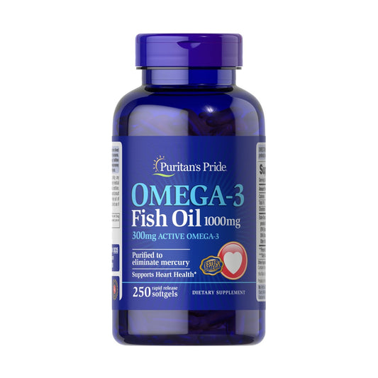 Puritan's Pride, Omega-3 Fish Oil 1000 mg (300 mg Active Omega-3)