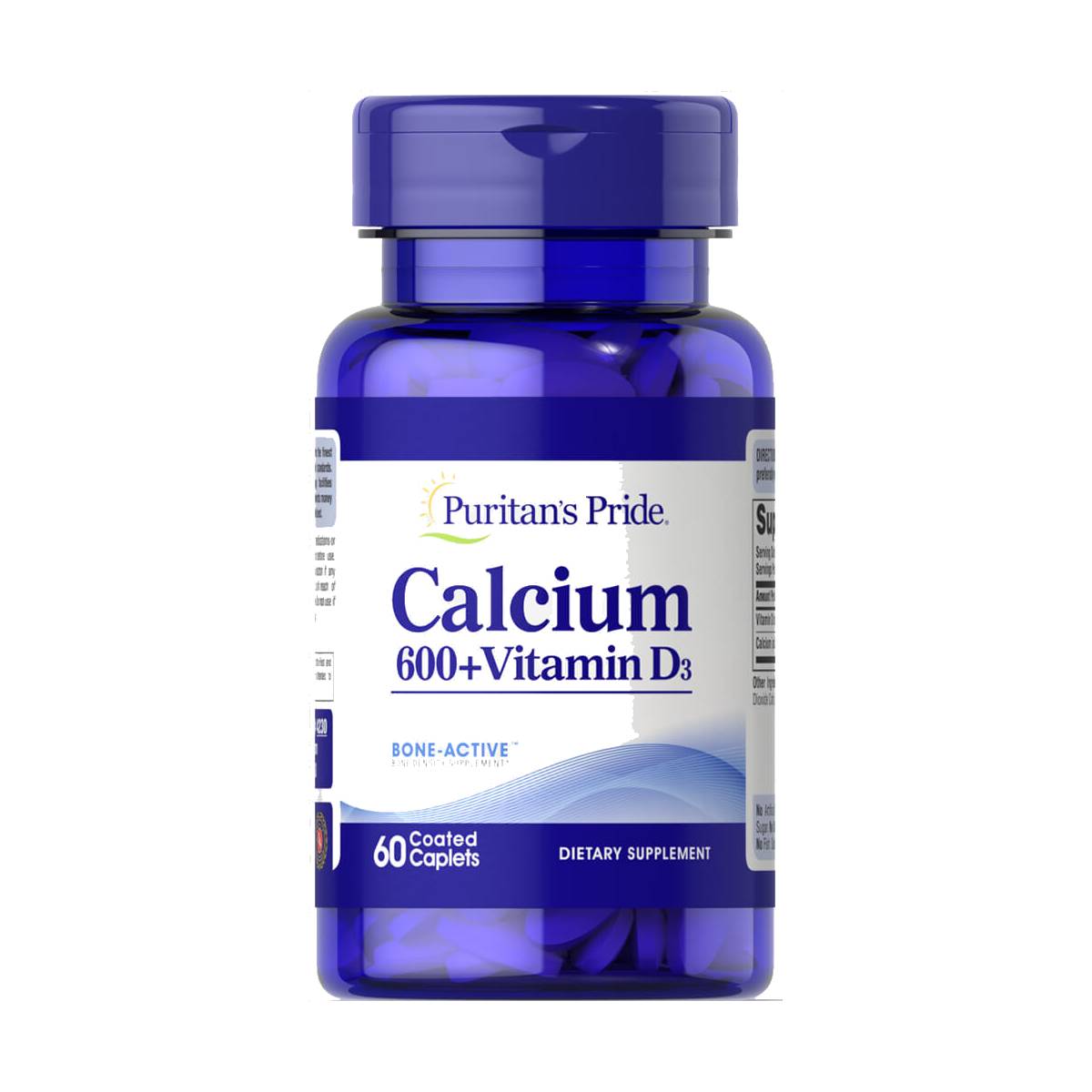 Puritan's Pride, Calcium Carbonate 600 mg + Vitamin D 125 IU
