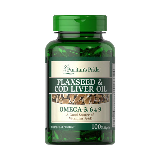 Puritan's Pride, Flaxseed & Cod Liver Oil 1000 mg Omega 3, 6 & 9