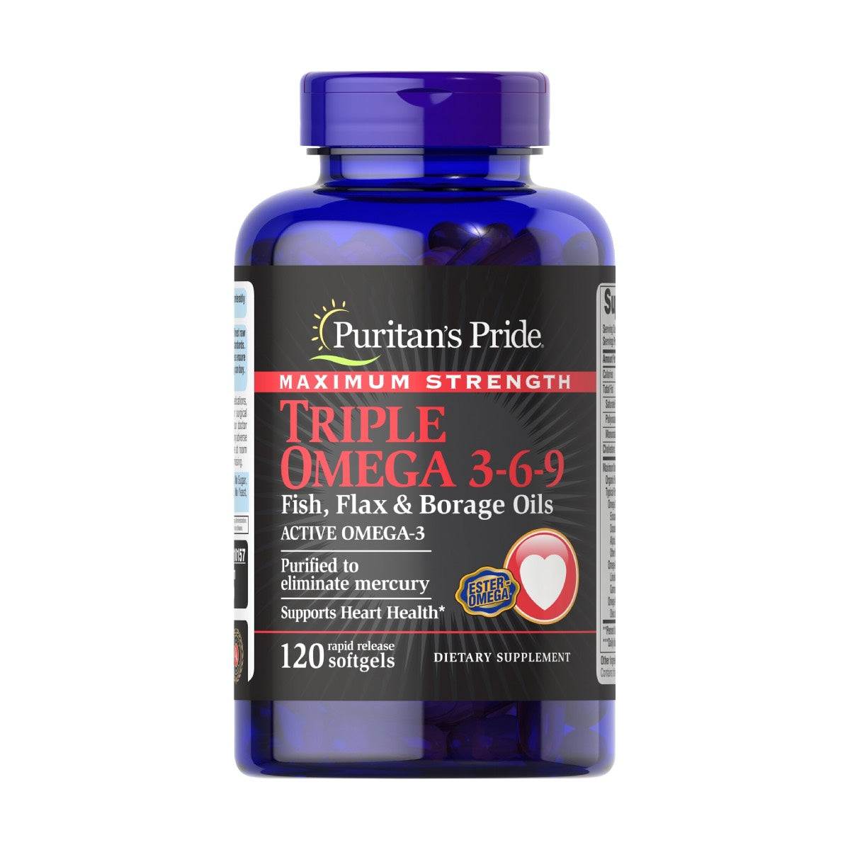 Puritan's Pride, Maximum Strength Triple Omega 3-6-9 Fish, Flax & Borage Oils