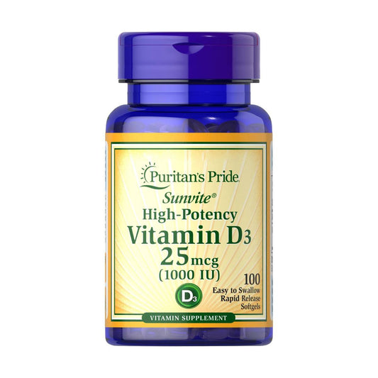 Puritan's Pride, Vitamin D3 25 mcg (1000 IU)