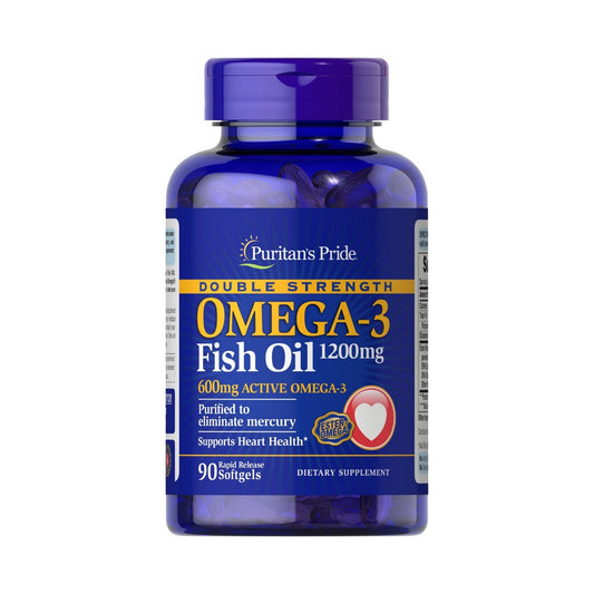 Puritan's Pride, Double Strength Omega-3 Fish Oil 1200 mg/600 mg Omega-3