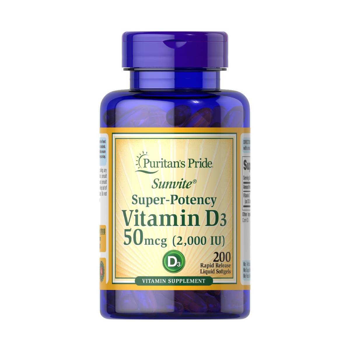 Puritan's Pride, Vitamin D3 50 mcg (2000 IU)
