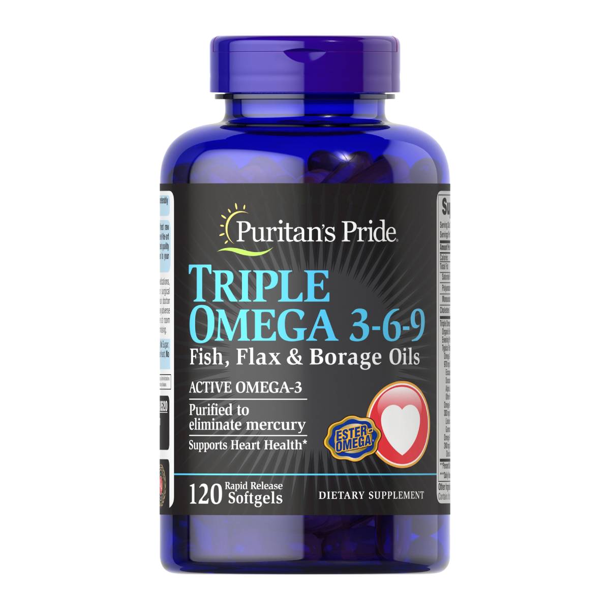 Puritan's Pride, Triple Omega 3-6-9 Fish, Flax & Borage Oils