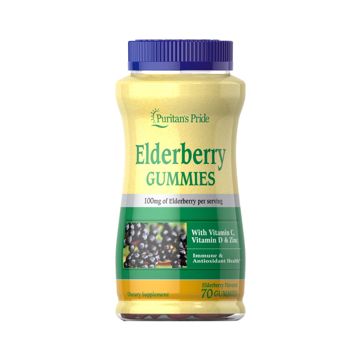 Puritan's Pride, Elderberry Gummies with Vitamin C, D & Zinc