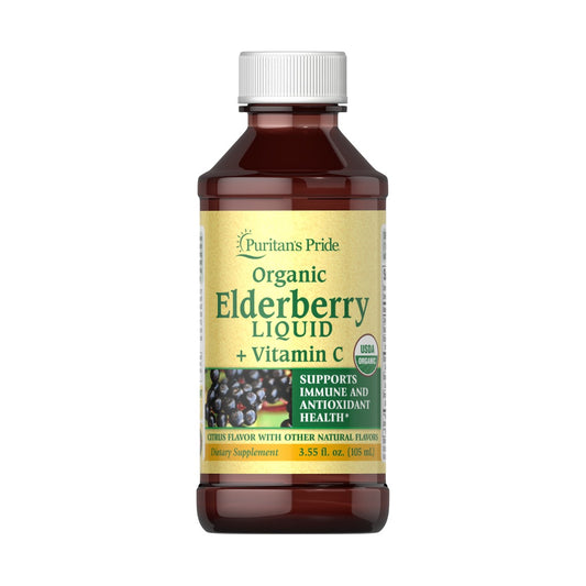 Puritan's Pride, Organic Elderberry Liquid with Vitamin C