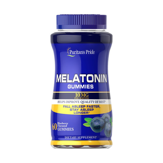 Puritan's Pride, Melatonin 10 mg Gummies Blueberry Flavor