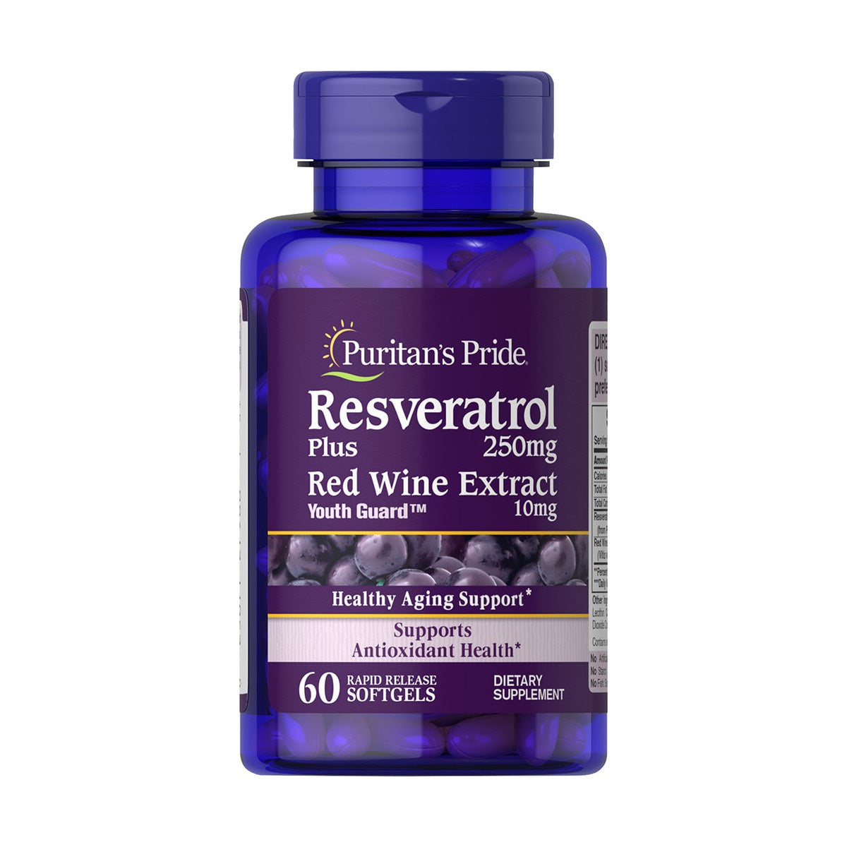 Puritan's Pride, Resveratrol 250 mg plus Red Wine Extract | Puritans Pride, Resveratrol 250 mg más extracto de vino tinto