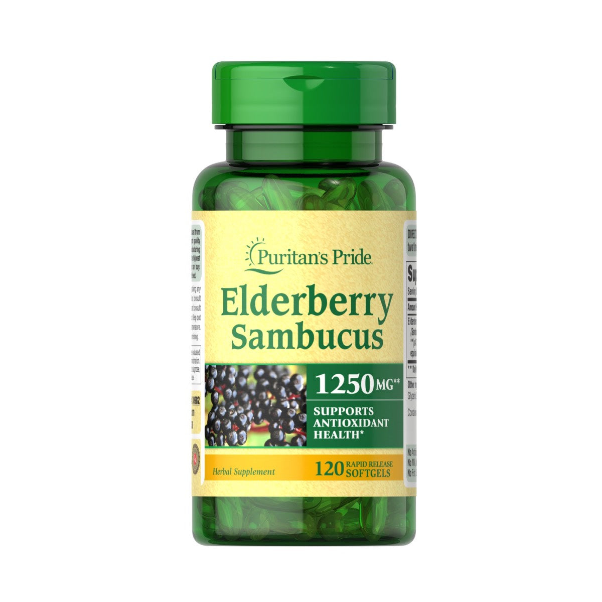Puritan's Pride, Elderberry Sambucus 1250 mg