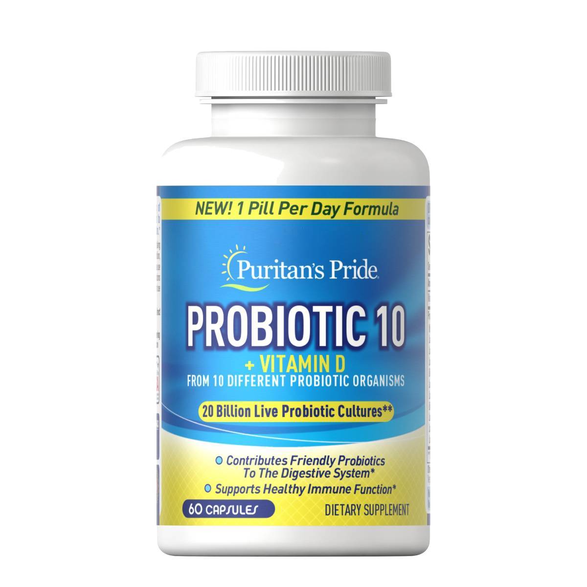 Puritan's Pride, Probiotic 10 with Vitamin D
