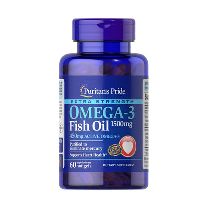 Puritan’s Pride, Extra Strength Omega-3 Fish Oil 1500 mg (450 mg Active Omega-3)