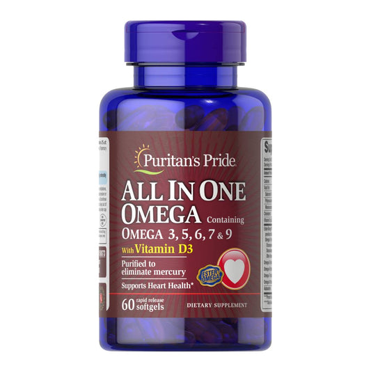 Puritan's Pride, All In One Omega 3, 5, 6, 7 & 9 with Vitamin D3