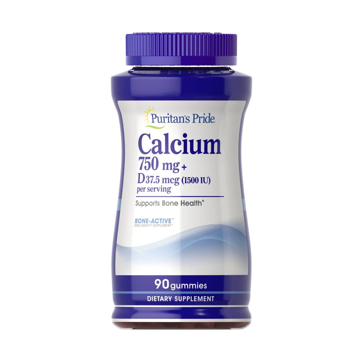 Puritan's Pride, Calcium 750mg + Vitamin D 37.5mcg(1500iu) Gummies