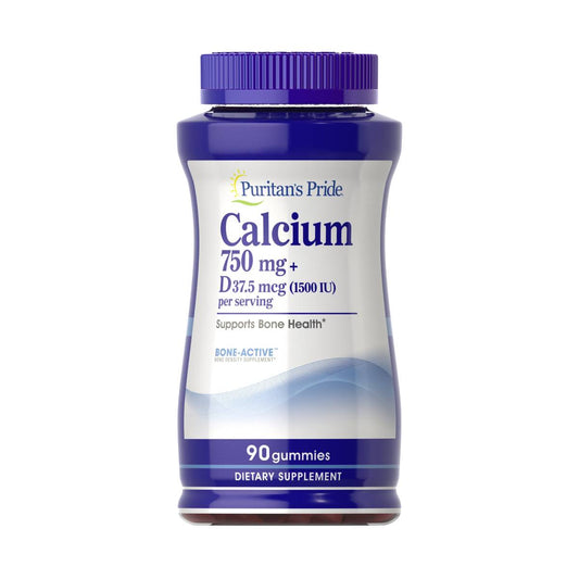 Puritan's Pride, Calcium 750mg + Vitamin D 37.5mcg(1500iu) Gummies